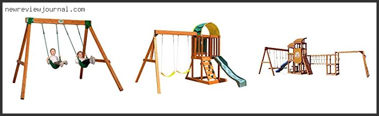 Wooden Swing Set With Monkey Bars